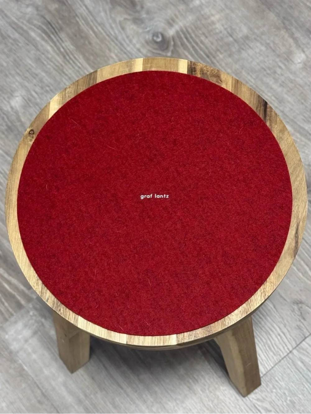 NWT Graf Lantz 10” Round Merino Wool Felt Trivet Garnet Red Minimalist Decor